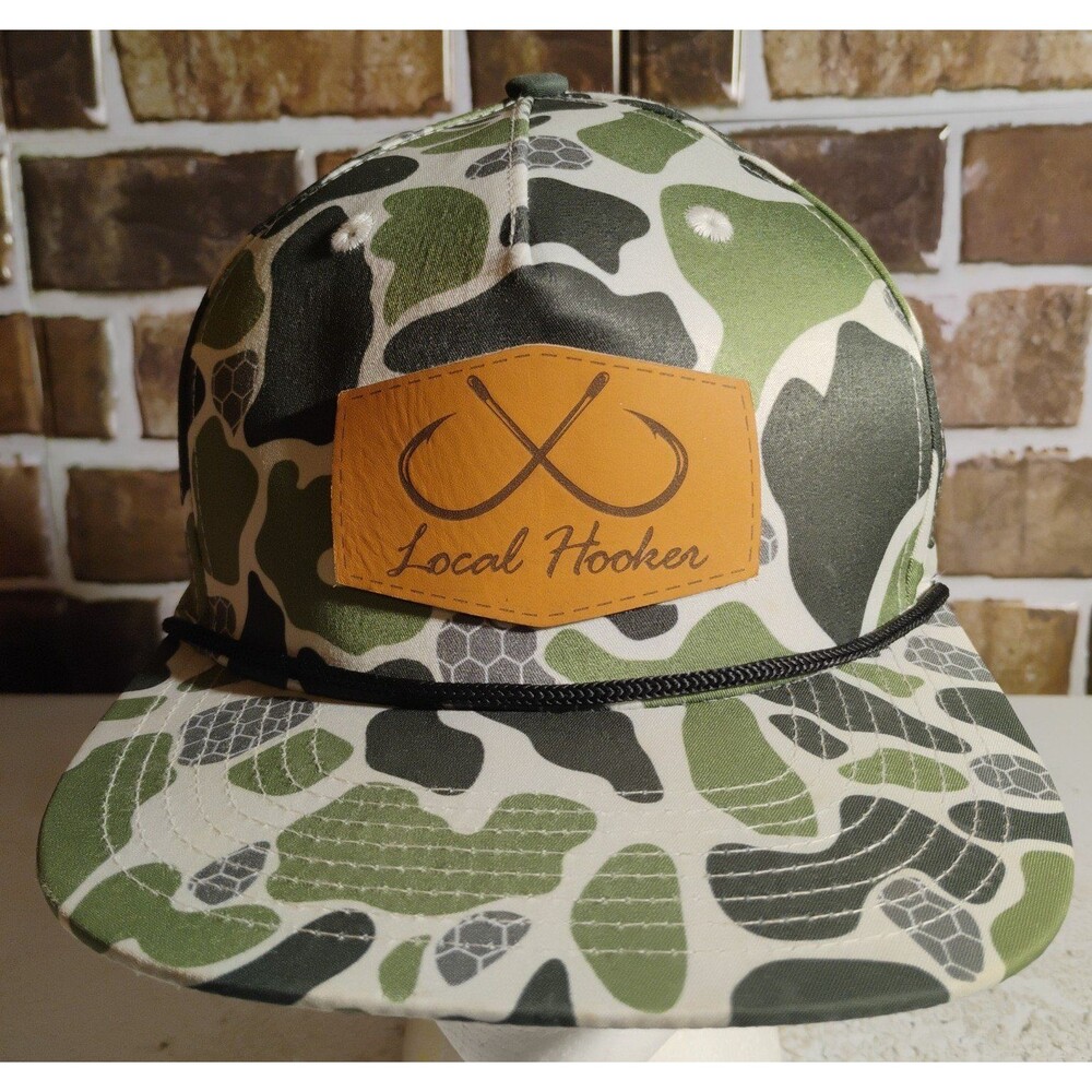 Local Hooker Leather Patch Camo Snapback Hat